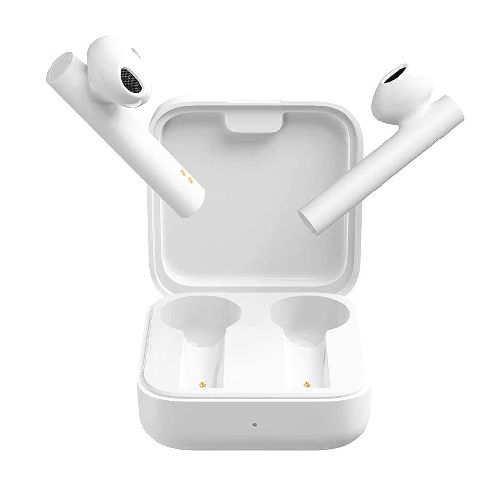 "Wireless earbuds with a sleek design, providing high-quality sound, noise cancellation, and a comfortable fit."