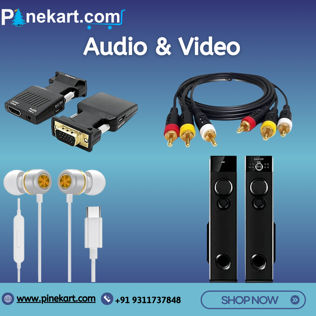 "High-quality audio and video accessories including headphones, speakers, and streaming devices"
