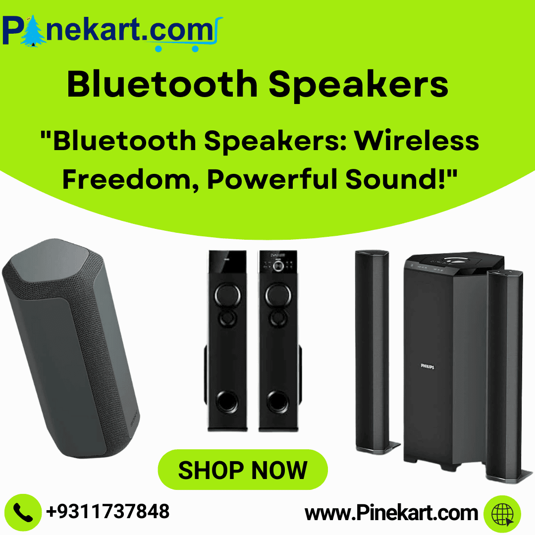 "Portable Bluetooth speaker with a sleek design, delivering high-quality sound and deep bass, ideal for indoor and outdoor use."