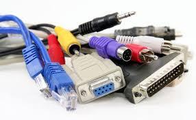 "Assorted cables and connectors for electronic devices."