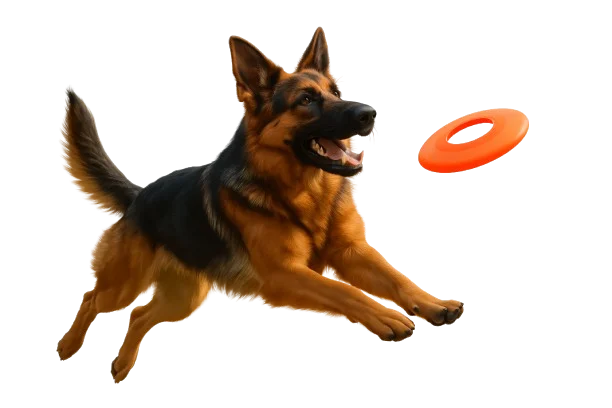 German Shepherd Dog playing