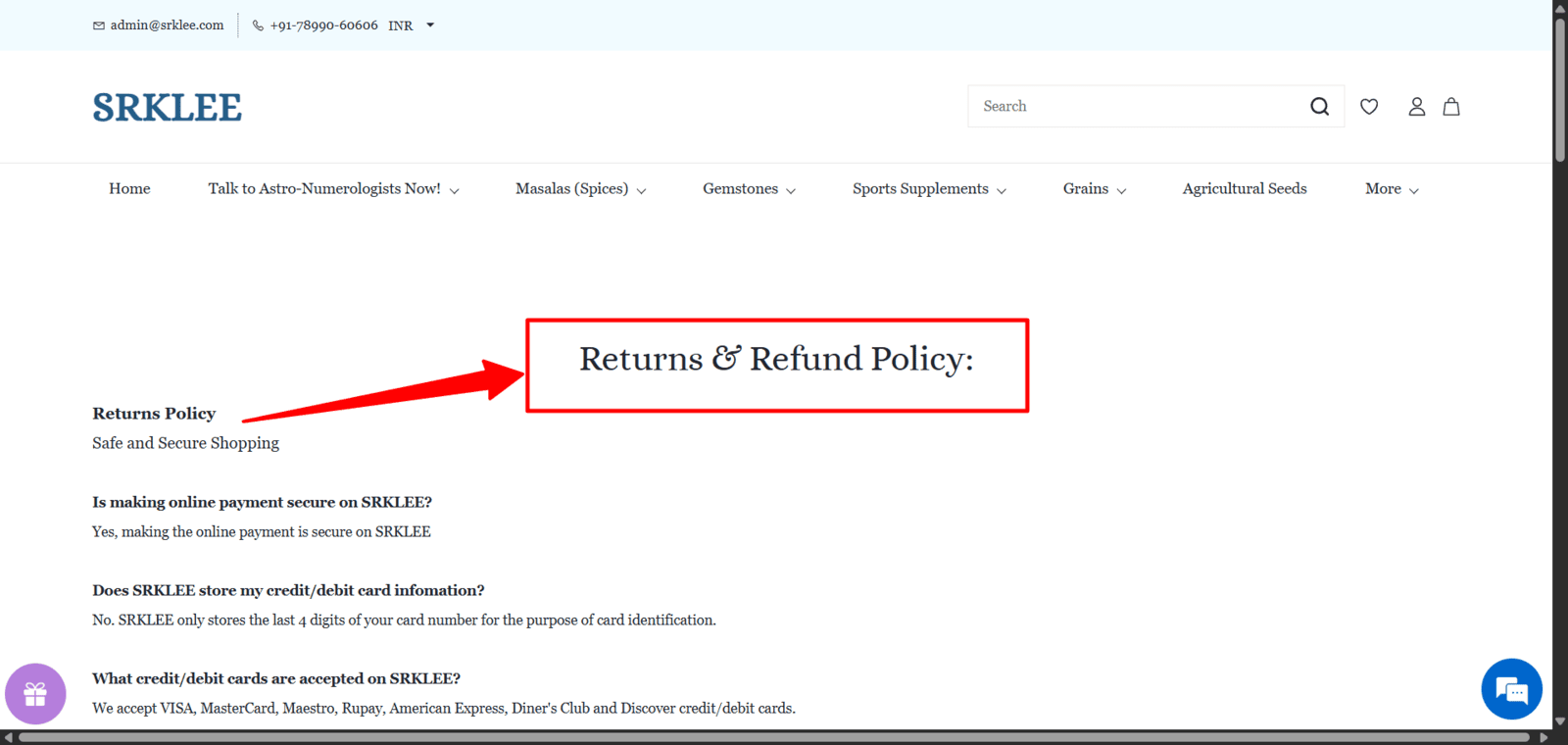 Returns and refund policy for zibu coins at srklee.com