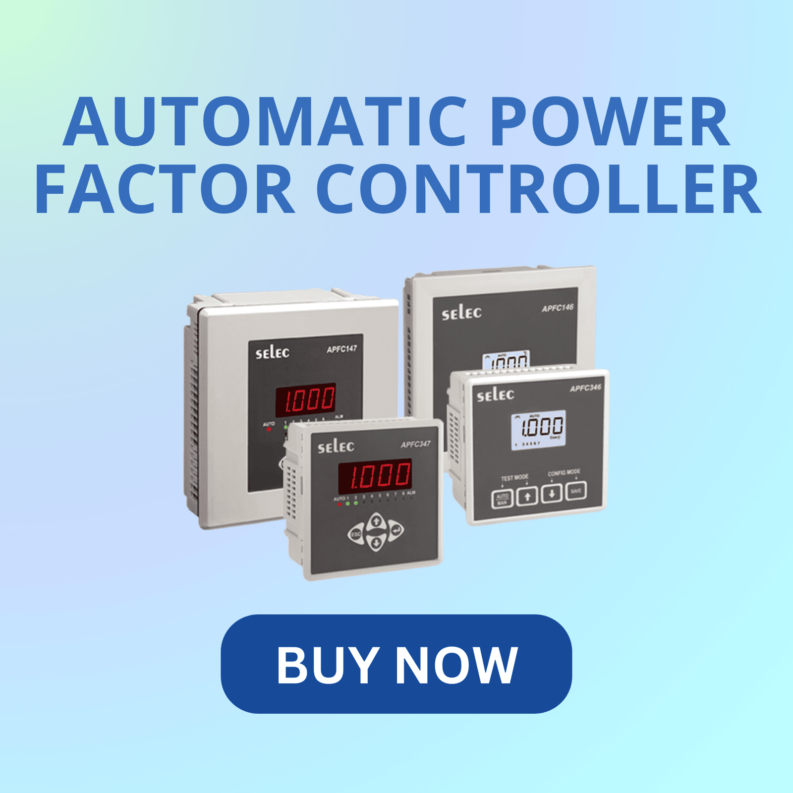 Selec automatic power factor controller for efficient power factor management and energy savings in electrical systems