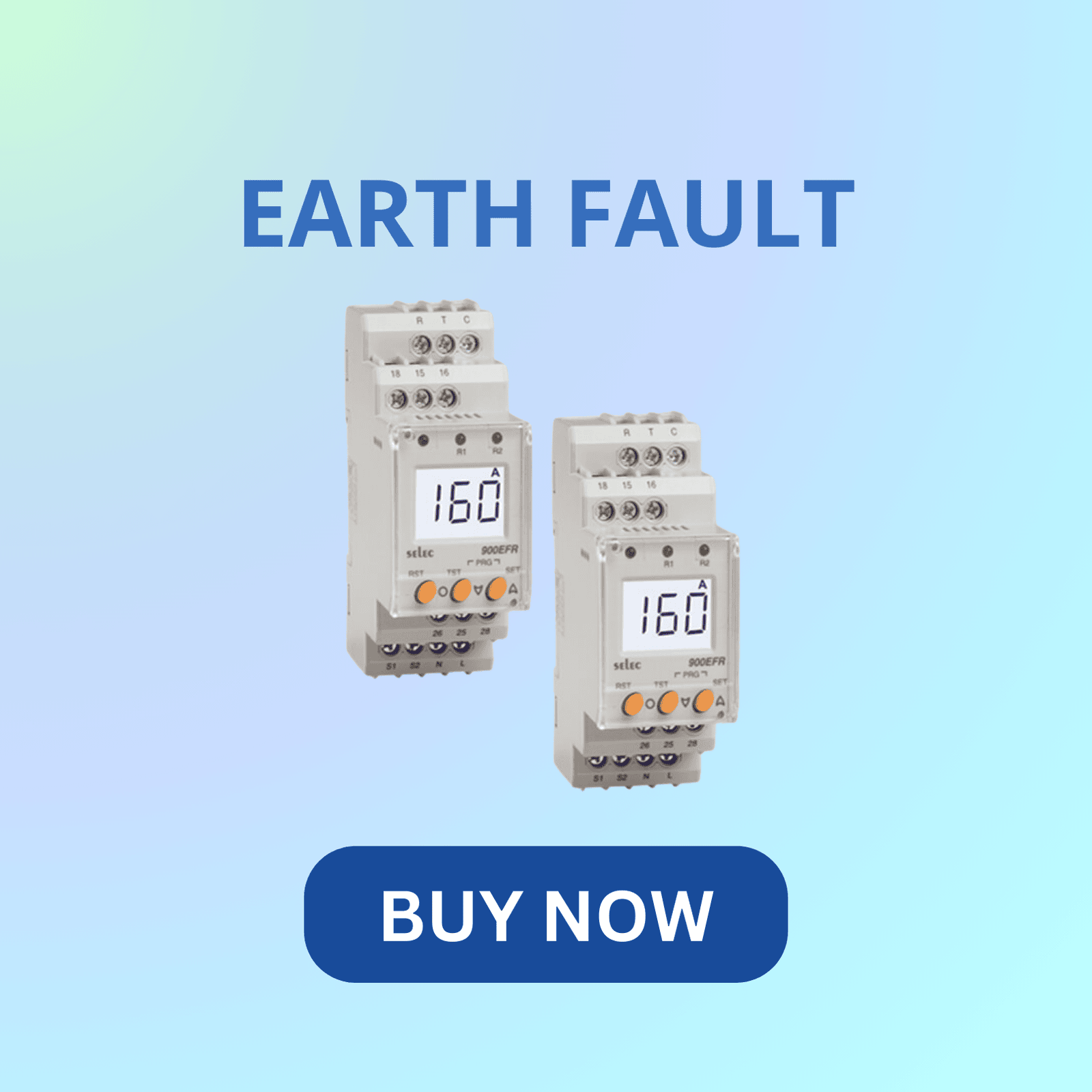 Selec earth fault relay for detecting and protecting against ground fault conditions in electrical systems