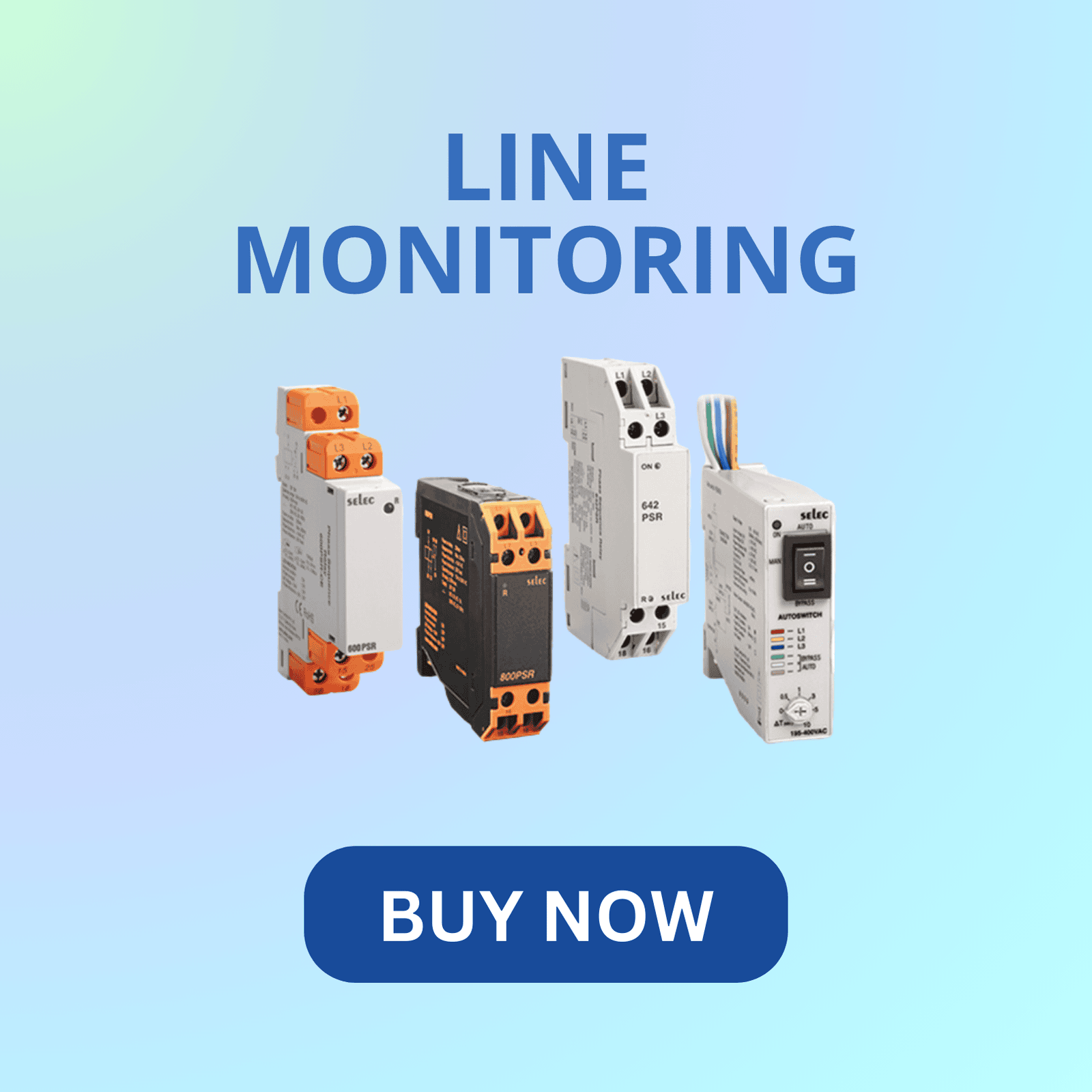 Selec line monitoring device for real-time voltage phase and frequency supervision in electrical systems