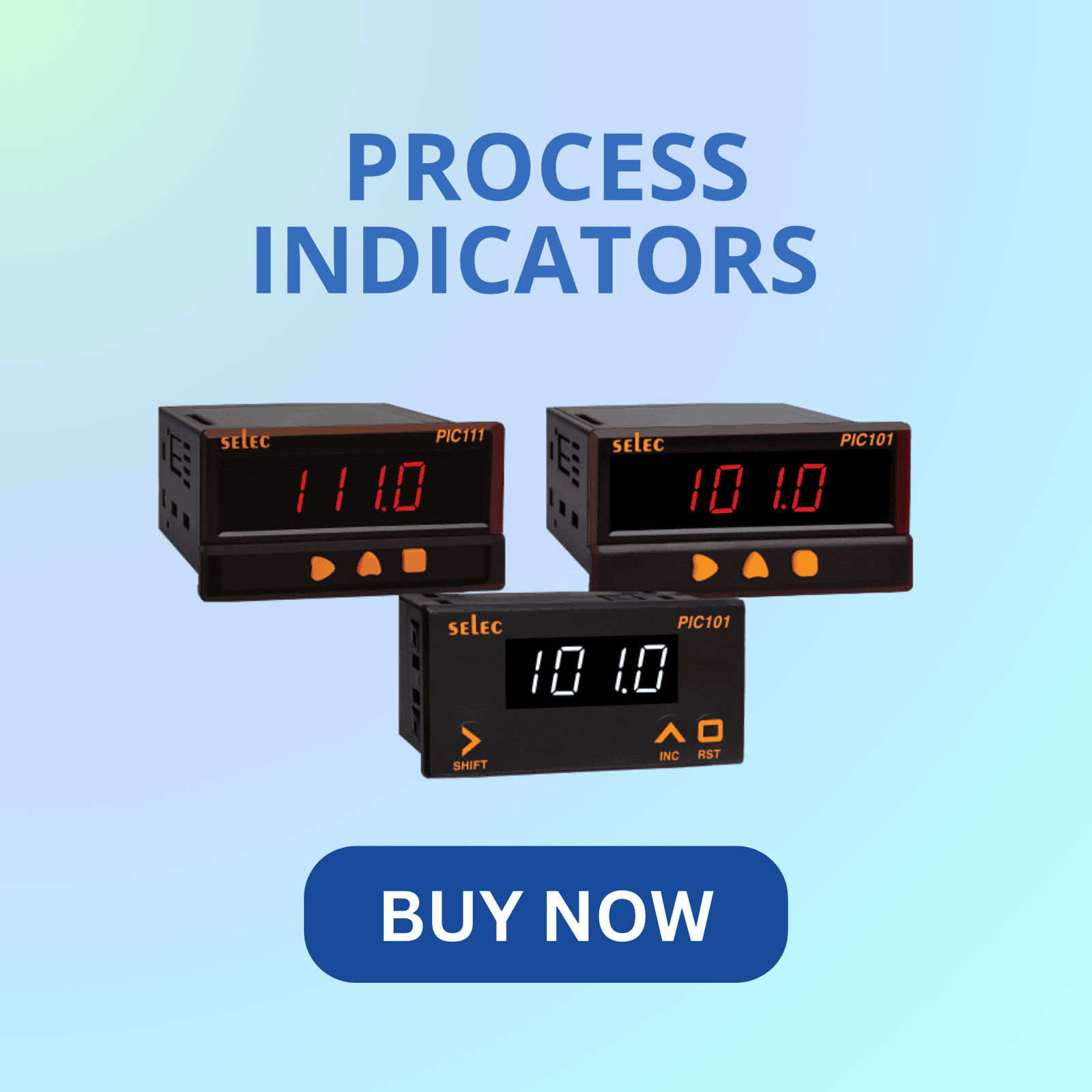 Selec process indicator for real-time display of temperature pressure and other process parameters