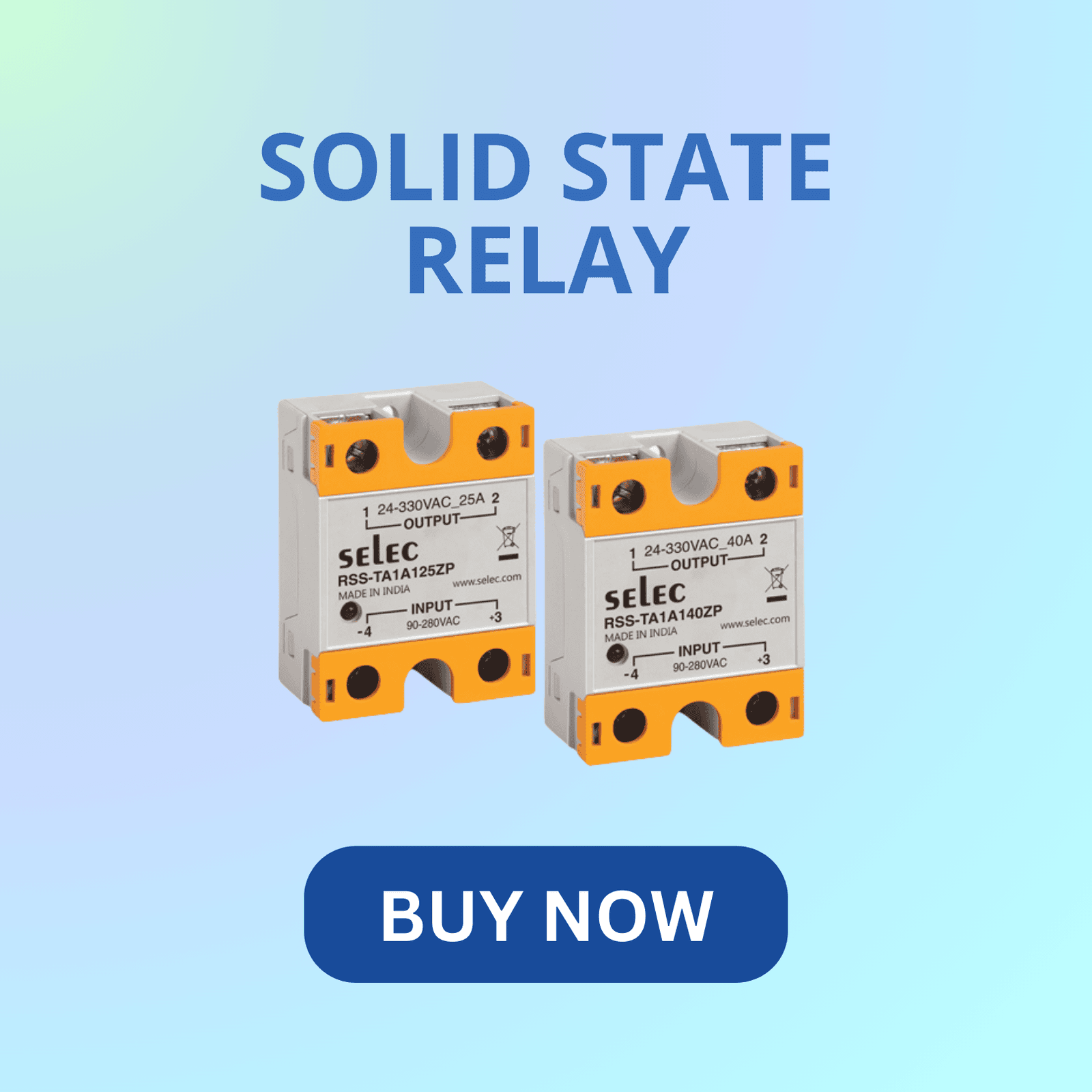 Selec solid state relay for reliable and fast switching in industrial automation and control systems