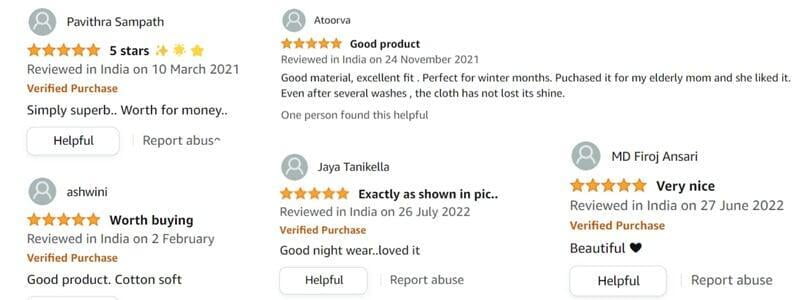 customer reviews