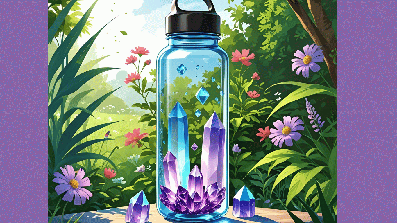 Water bottle with Gemstones