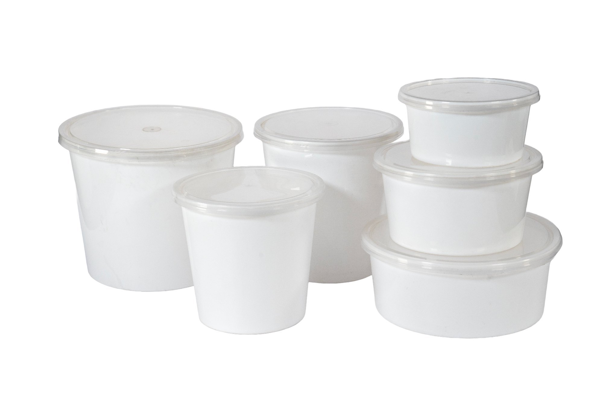 Round Plastic Container Box (Milky White)