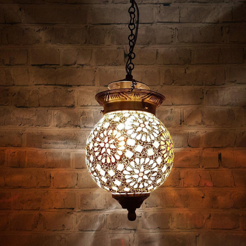 Hanging mosaic lamp with warm light – Homizon luxury lighting solutions