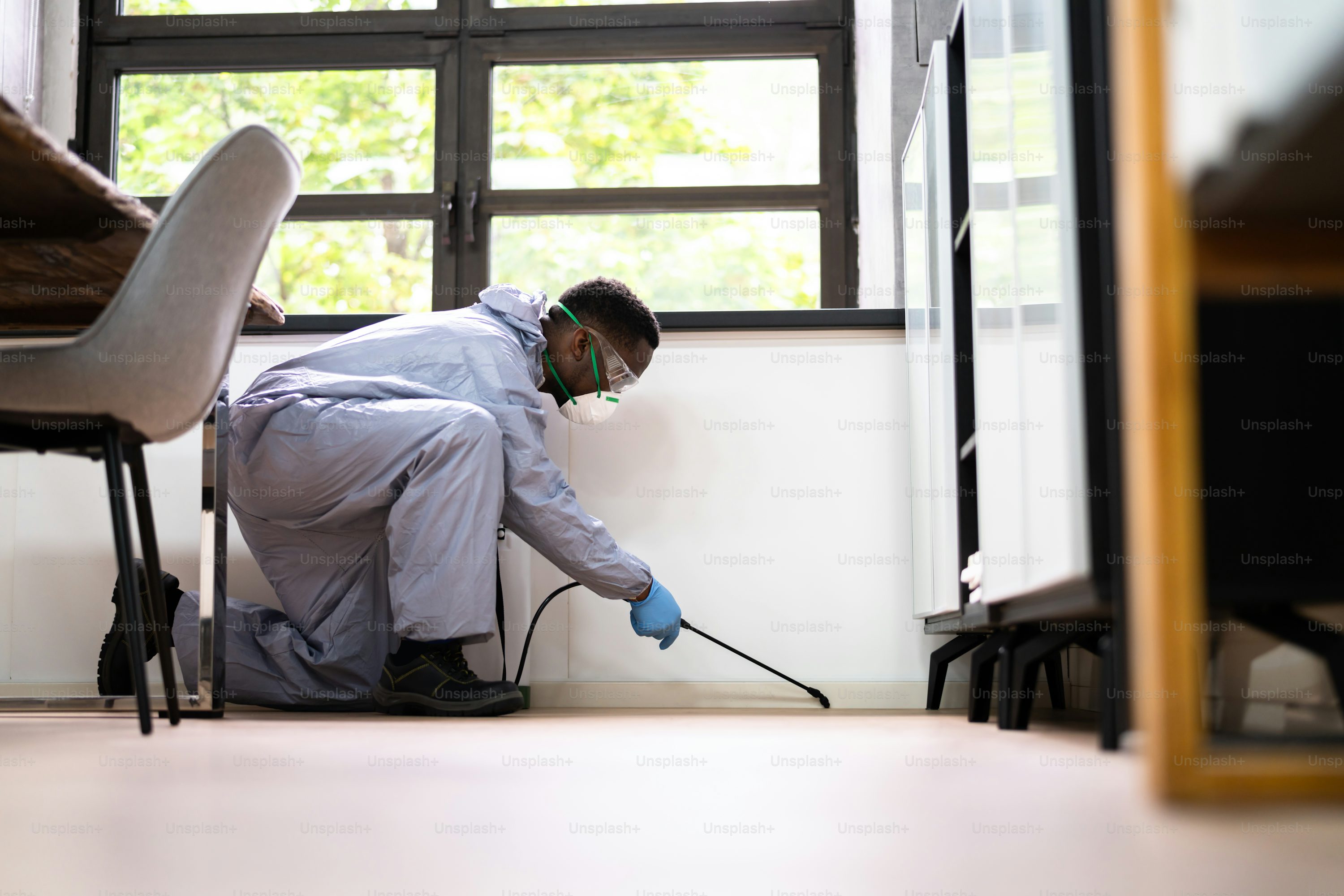 Pest control specialist spraying for termite treatment – Homizon anti-termite service