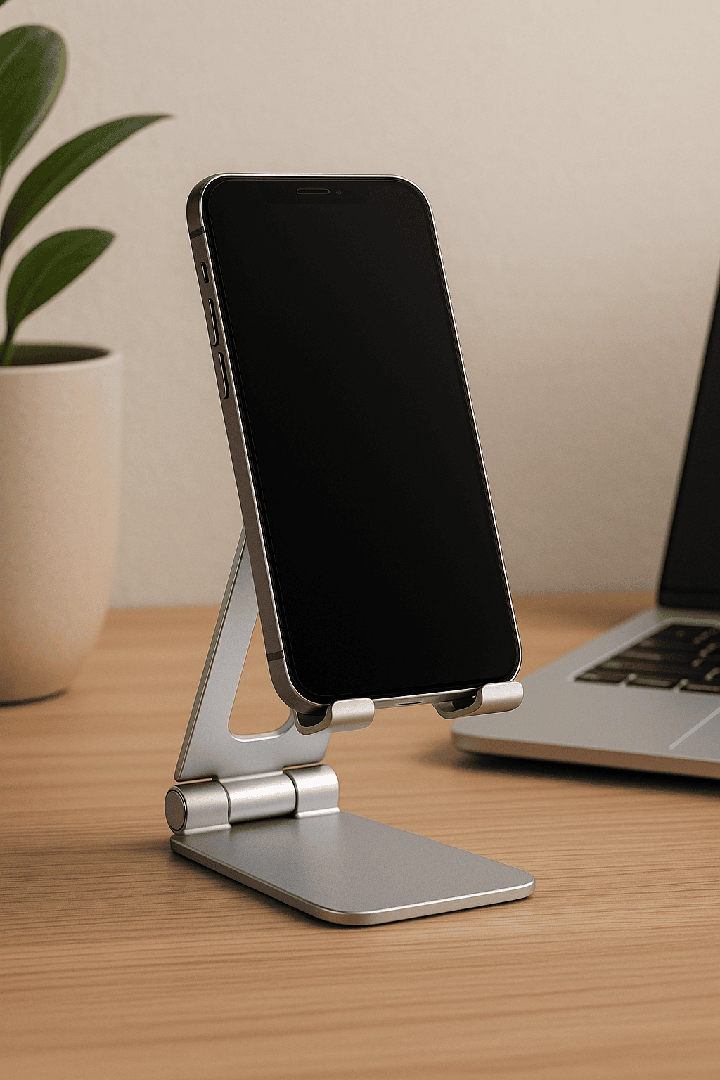 Mobile stand setup for video calls and multitasking at home