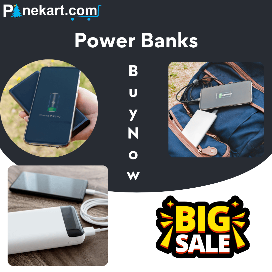 Portable power bank with USB ports, ideal for charging smartphones and gadgets on the go. Compact, sleek design with LED indicator lights for battery status.
