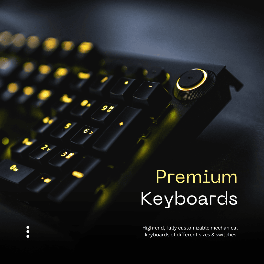 "A collection of premium keyboards featuring high-end mechanical, ergonomic, and RGB-backlit designs from top brands, offering superior typing experience and durability."