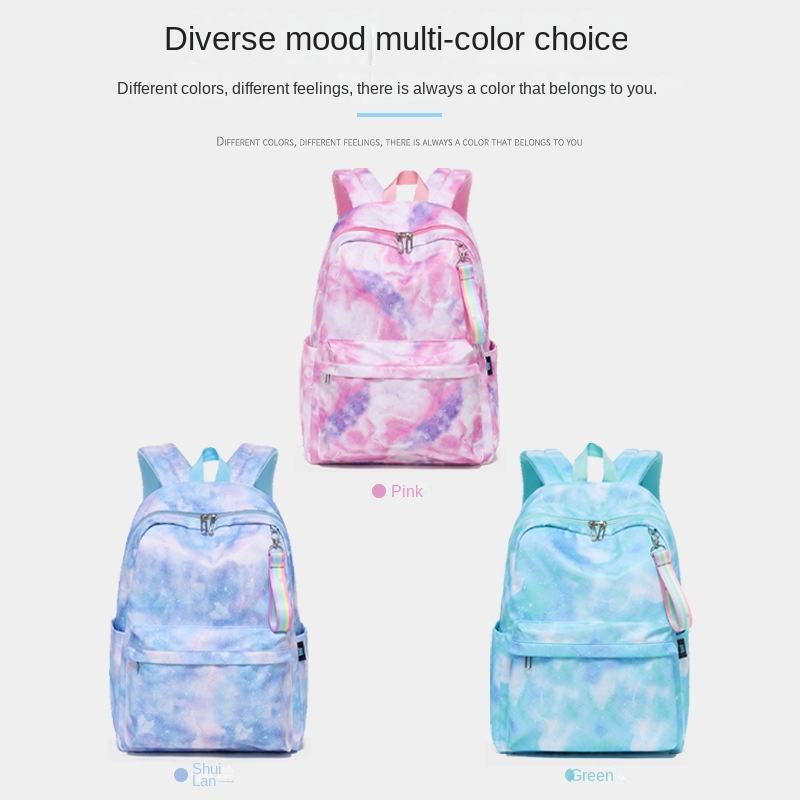 High School Water-Repellent Lightweight College Students' Fashion INS Wind Backpack Stylish School Bag rainbow colours High School Water-Repellent Lightweight College Students' Fashion INS Wind Backpack Stylish School Bag rainbow colours