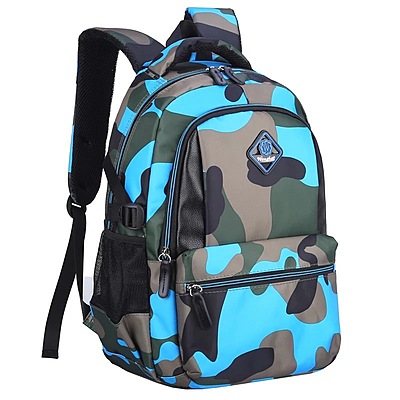 Camo Patterned Schoolbag Waterproof Nylon Backpack Wear-Resistant and Breathable for Primary School