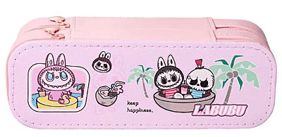 Cartoon print Double-Deck Large Capacity Pencil Case Girls Cute Cinnamoroll Kuromi Melody KT Cat Design Pencil case