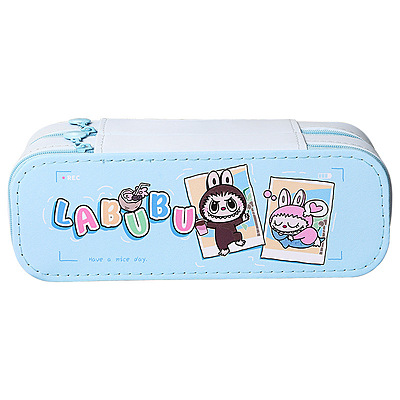 Cartoon print Double-Deck Large Capacity Pencil Case Girls Cute Cinnamoroll Kuromi Melody KT Cat Design Pencil case