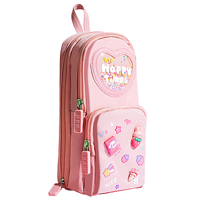 Multilayer Large Capacity Canvas Fabric Stand-Up Pencil Case for Kids Girls School Office Students Use Multilayer Large Capacity Canvas Fabric Stand-Up Pencil Case for Kids Girls School Office Students Use