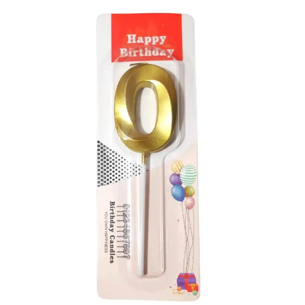 Number 0 Metallic Party Candle Number 0 Metallic Party Candle
