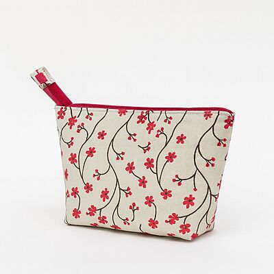 Plush Pouch - Medicine and Essentials Organiser - Cherry Blossom