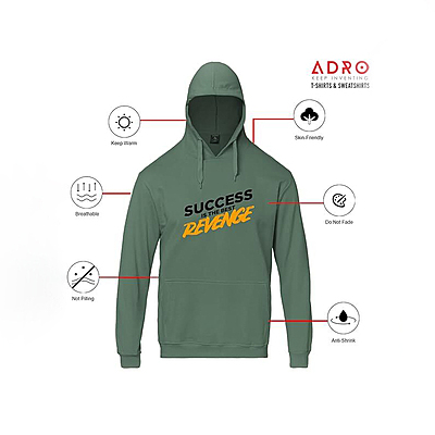 Sublimation Printed Hoodies ADRO Men's Letter Print Regular Fit T-Shirt Sublimation Printed Hoodies ADRO Men's Letter Print Regular Fit T-Shirt