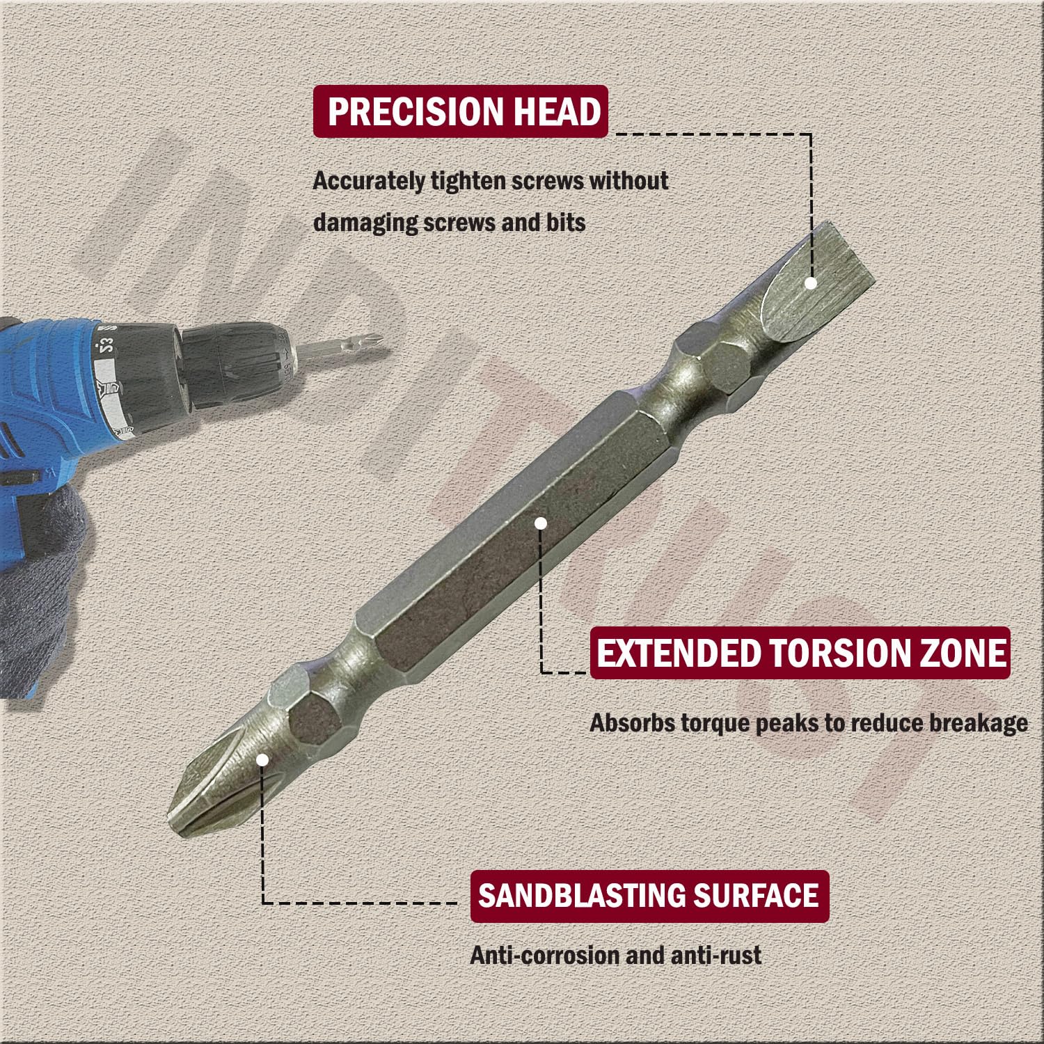 PH2 Bits Screwdriver Plus and Minus Bit ( Pack of 1)