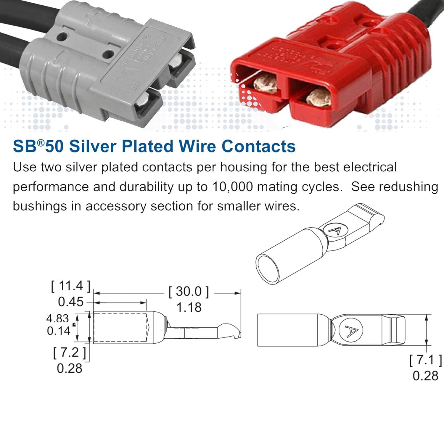 SB50 600V 50A Anderson Power Connector – Grey SB50 600V 50A Anderson Power Connector – Grey