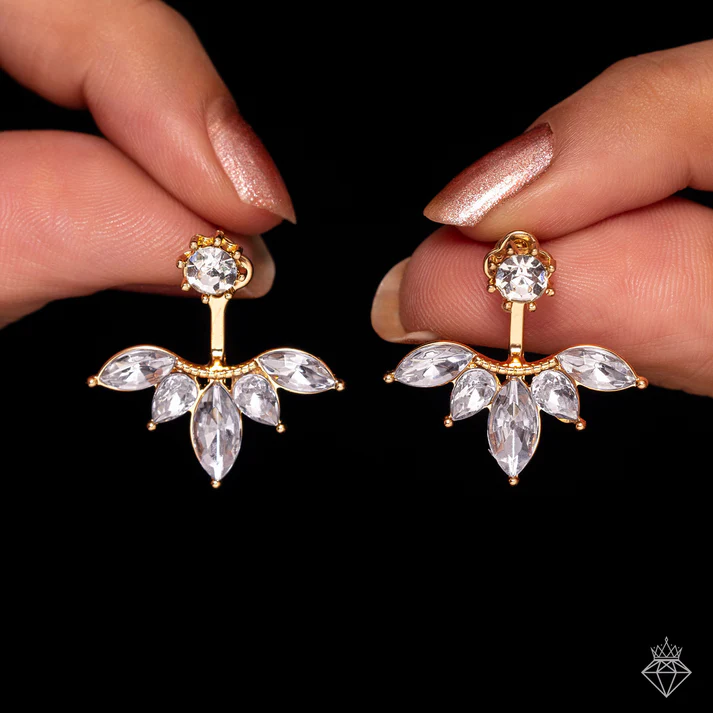 Anti-Tarnish Solitaire Designer Drop Earrings Anti-Tarnish Solitaire Designer Drop Earrings