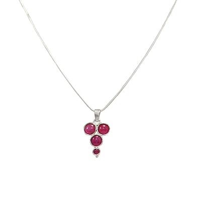 Silver Pendant/4 ancient design Red Stone pendant, Dollar