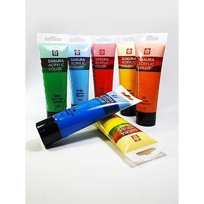 SAKURA ACRYLIC COLOR, 75ML TUBE, SET OF 5 SAKURA ACRYLIC COLOR, 75ML TUBE, SET OF 5