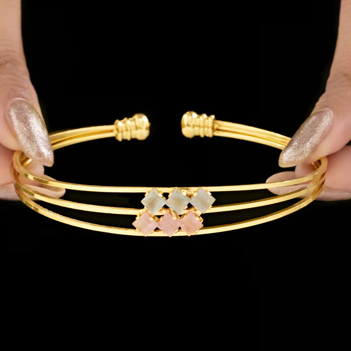 Anti-Tarnish Triple Line Crystal Bangle Bracelet Anti-Tarnish Triple Line Crystal Bangle Bracelet