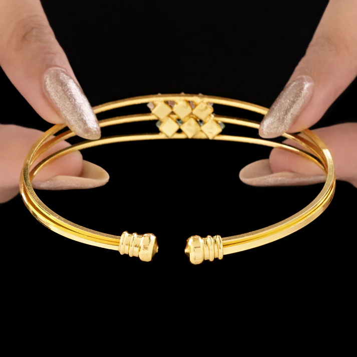 Anti-Tarnish Triple Line Crystal Bangle Bracelet Anti-Tarnish Triple Line Crystal Bangle Bracelet