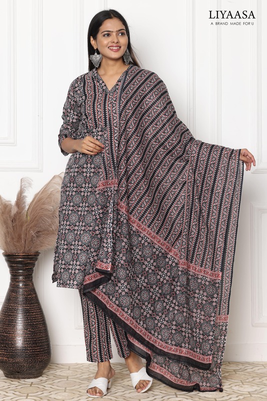 COTTON DUPATTA SET navy blue (Pack of all sizes)