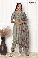 COTTON DUPPATA SET Grey (Pack of all sizes)