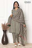 COTTON DUPPATA SET Grey (Pack of all sizes)