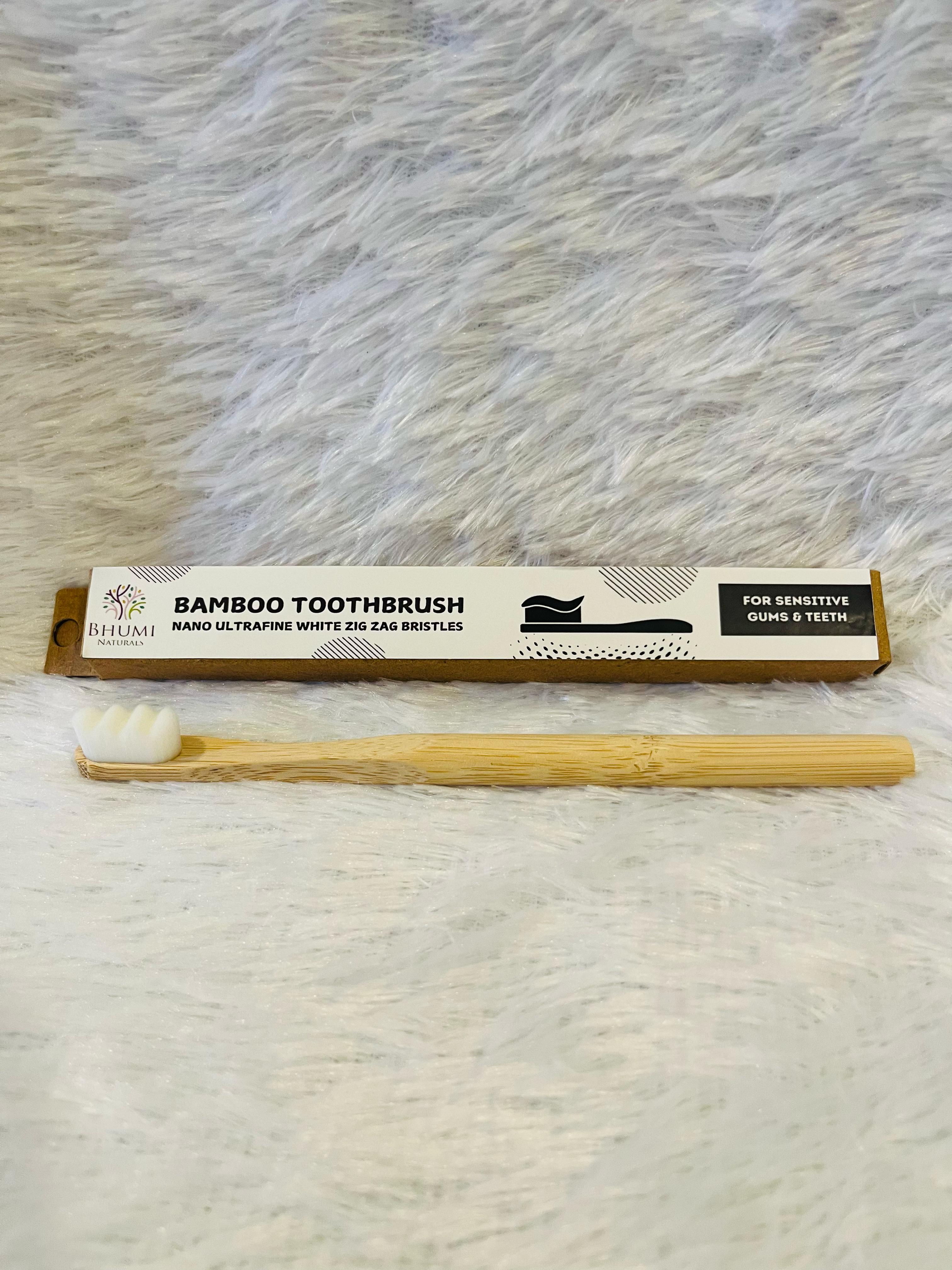 Adult Bamboo Tooth Brush - Zigzag Nano Charcoal Bristles - Pack of 1 Adult Bamboo Tooth Brush - Zigzag Nano Charcoal Bristles - Pack of 1