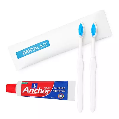 Hotel Dental Kit - Anchor White Toothpaste and Toothbrush