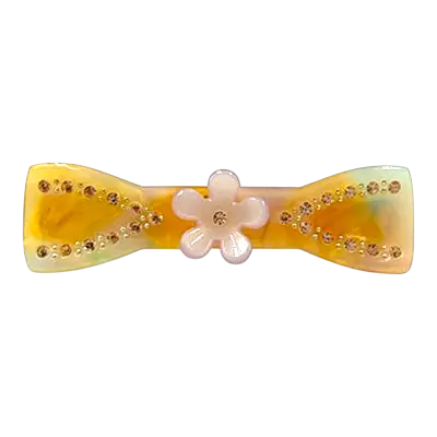 Acetate Hair Barrette with Floral Accent