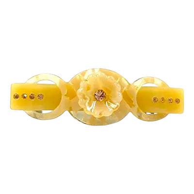 Elegant Flower & Stone Hair Barrette