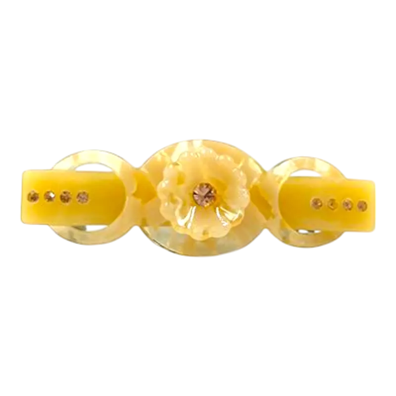 Elegant Flower & Stone Hair Barrette