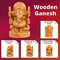 Wooden Ganesh 3 Inch
