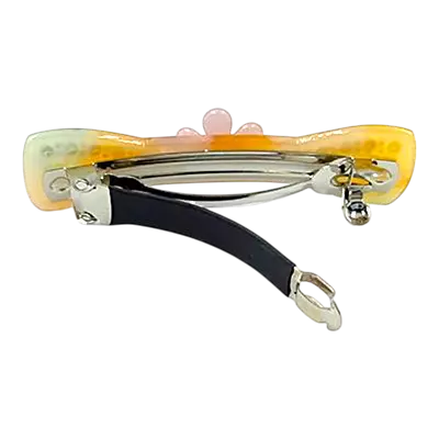 Acetate Hair Barrette with Floral Accent