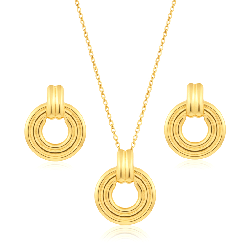 KAYYA21 Elegant Gold-Plated Stainless Steel Jewelry Combo