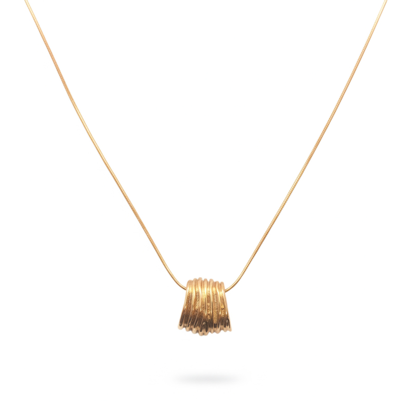 KAYYA21 Elegant Gold Pendant Necklace Set – Stainless Steel Gold Finish