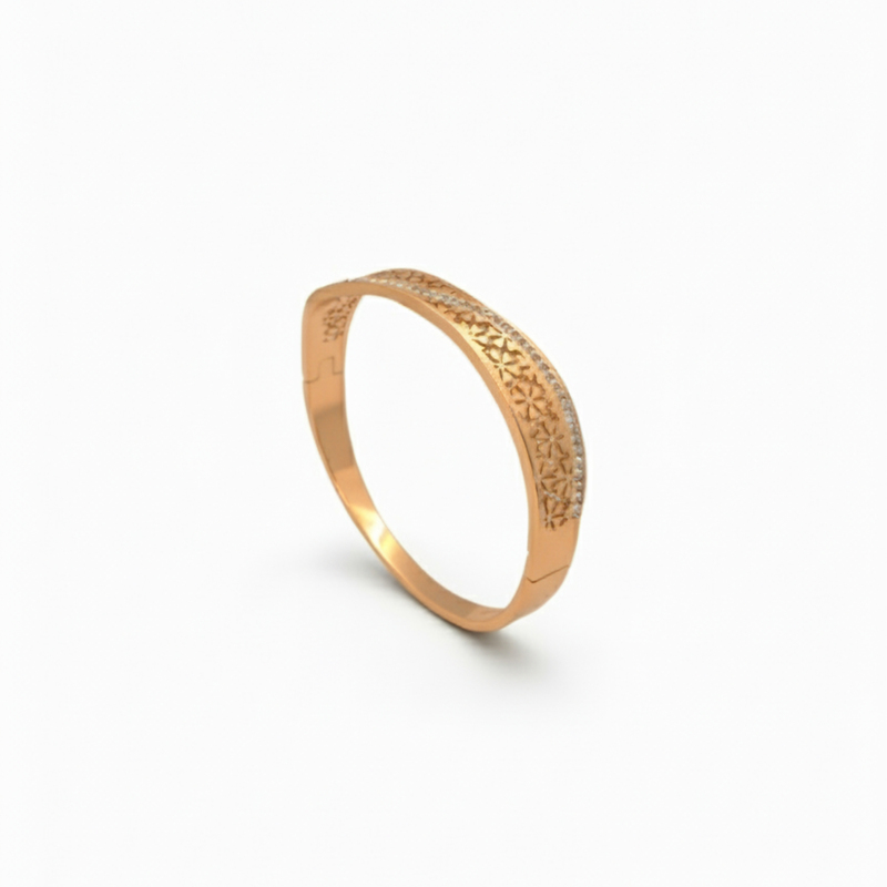 KAYYA21 Designer Gold Bangles for Women – Stainless Steel Gold Finish