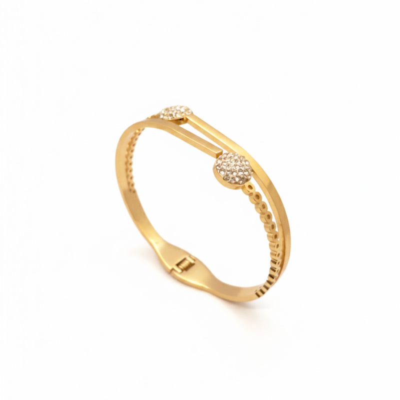 Designer Gold Bangles for Women – Stainless Steel, Gold Finish | Lightweight, Anti-Tarnish, Skin-Friendly
