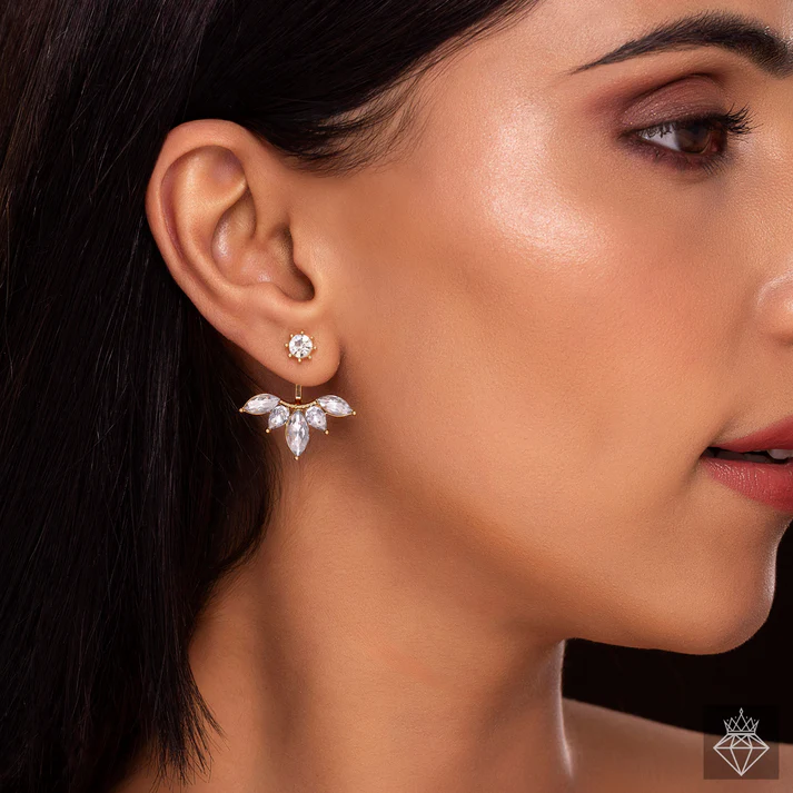Anti-Tarnish Solitaire Designer Drop Earrings Anti-Tarnish Solitaire Designer Drop Earrings