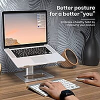 Portronics My Buddy K3 Portable Laptop Tabletop Stand I Foldable & Adjustable for Laptops Up to 15.6 Inches (Silver) Portronics My Buddy K3 Portable Laptop Tabletop Stand I Foldable & Adjustable for Laptops Up to 15.6 Inches (Silver)
